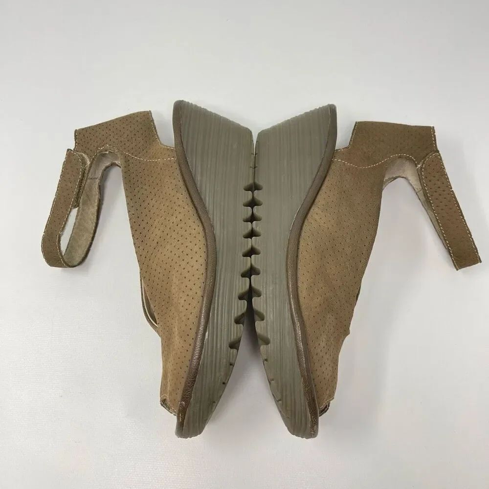 Fly London Yala Perforated Wedge Sandal Beige Women’s Size Us 9 EU 40 - Picture 7 of 11